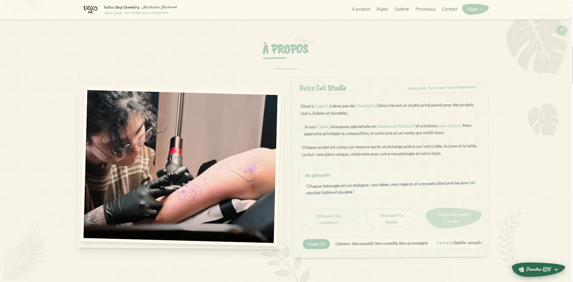 Aperçu du site Delco Ink