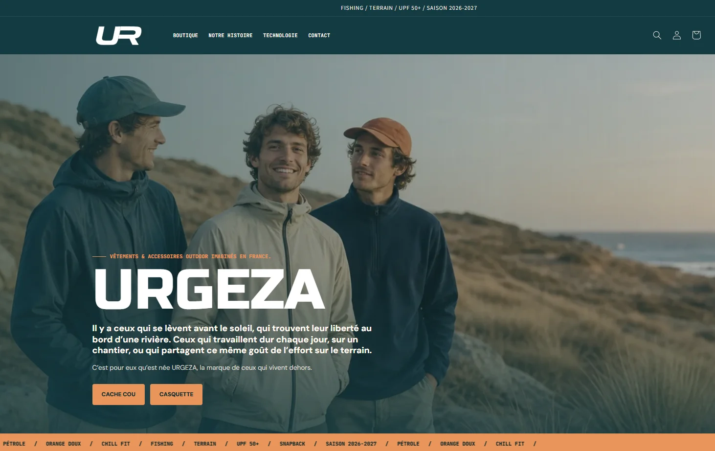 Univers de la marque outdoor URGEZA